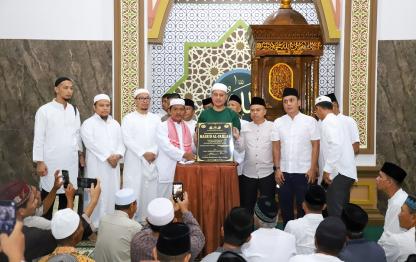 Resmikan Masjid Al Ikhlas Musa Rajekshah Apresiasi Warga Hamparan Perak Antusias Subuh Berjemaah